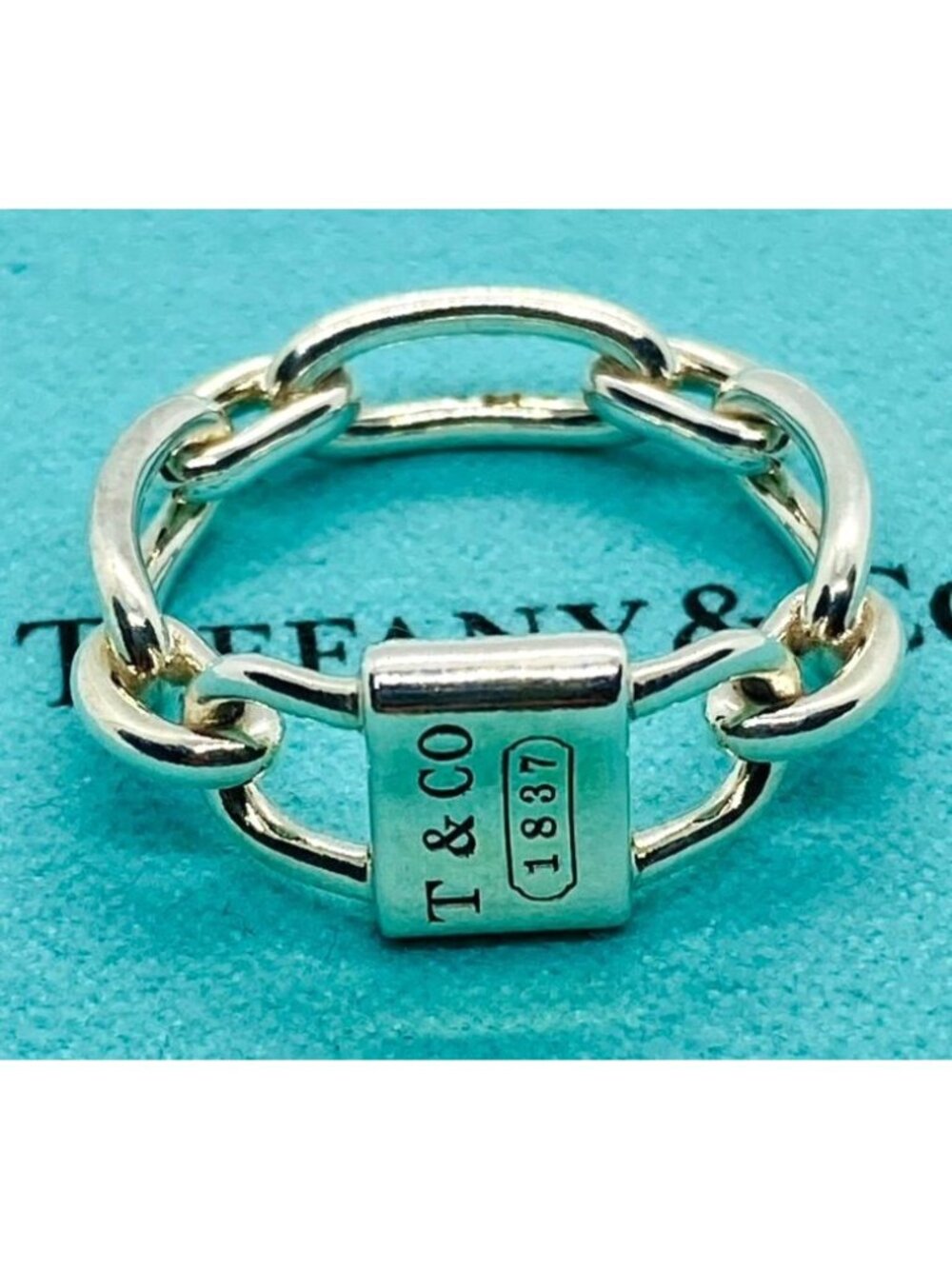 Tiffany & Co Sterling Silver 925 Double Lock 1837 Size 6